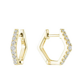 Hexi Diamond Huggie Earrings