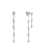 Double Chain Diamond Bezel Dangle Earrings