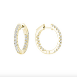 Inside Out Diamond Loop Round Shape Earrings