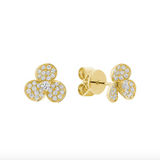 Three Leaf Clover Diamond Stud Earrings