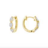 Marquise Diamond Huggie Earrings