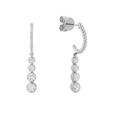 Fancy Dangling Graduated Diamond Stud Earrings