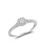Pave Cushion Halo Diamond Ring