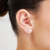 Cultured Pearl & Diamond Ear Wrap Stud Earrings