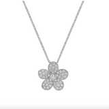 Elegant Petal Flower Diamond Slider Necklace