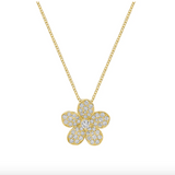 Elegant Petal Flower Diamond Slider Necklace