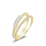 Trinity and Semi Eternity Diamond Ring Set