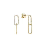 Diamond Paper-Clip Dangle Earrings