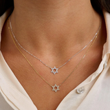 Star Of David Diamond Necklace (10k)