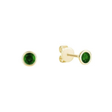 Bezel Set Precious Stone Stud Earrings