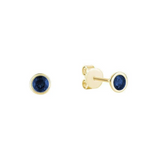 Bezel Set Precious Stone Stud Earrings