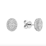 Pave Oval Diamond Stud