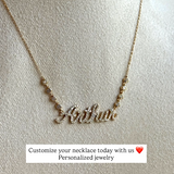 Pave Name Necklace with Bezel Diamond Sides
