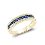 Semi Eternity Precious Stone & Diamond Ring
