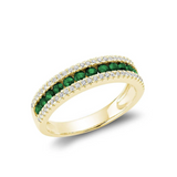 Semi Eternity Precious Stone & Diamond Ring