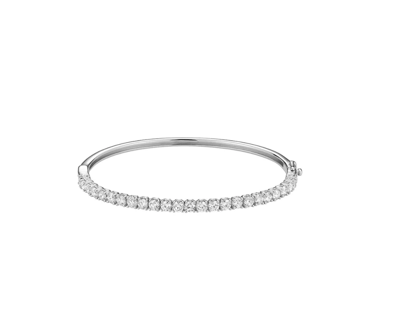 Large Semi Eternity Bangle Diamond Bracelet