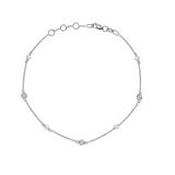 Mini Pearls & Bezel Diamonds Station Bracelet