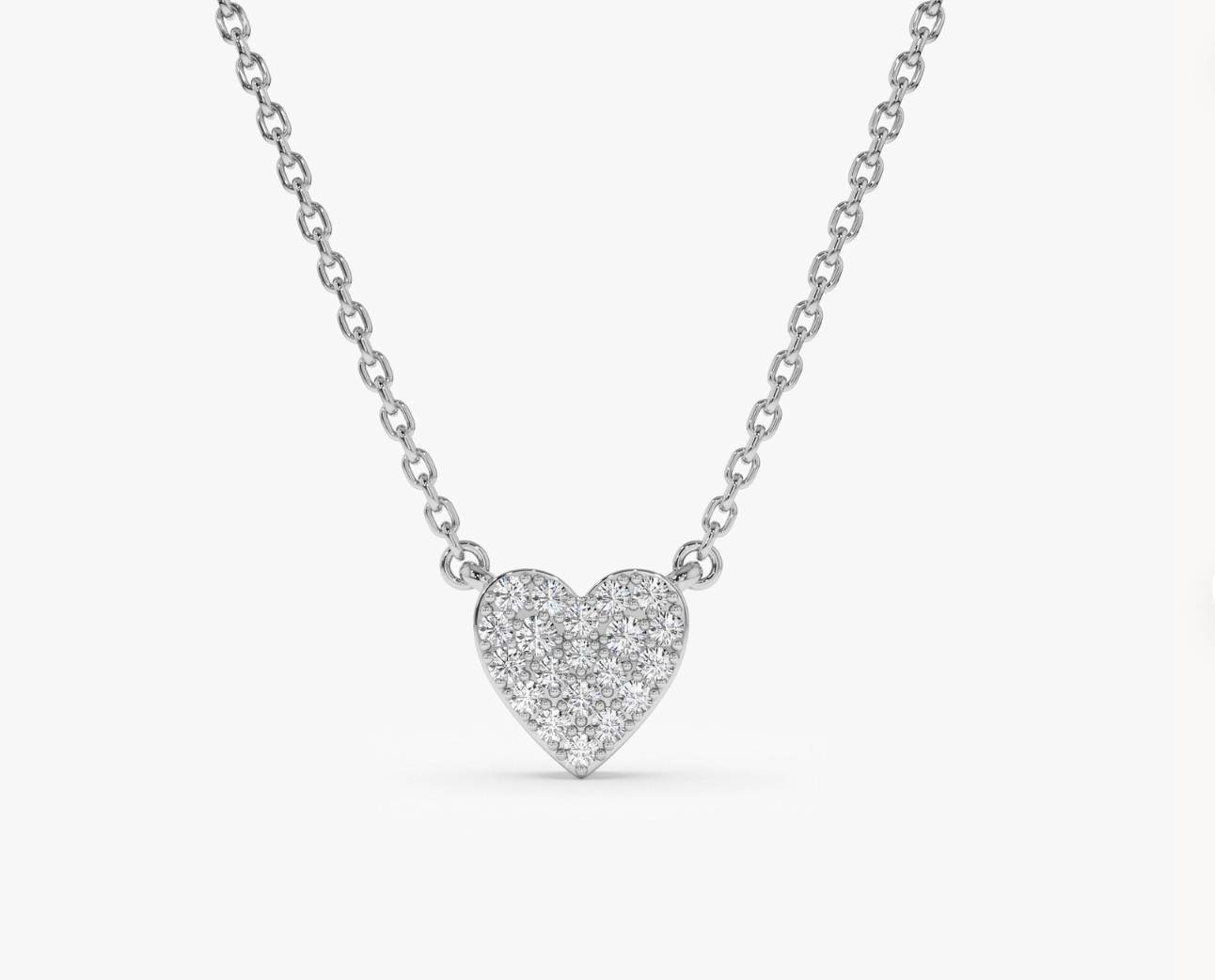 Pave Heart Diamond Necklace