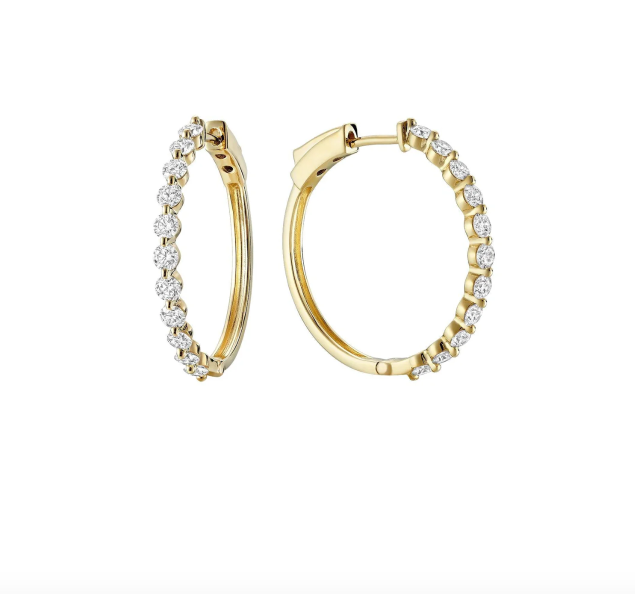 Slim Diamond Loop Earrings