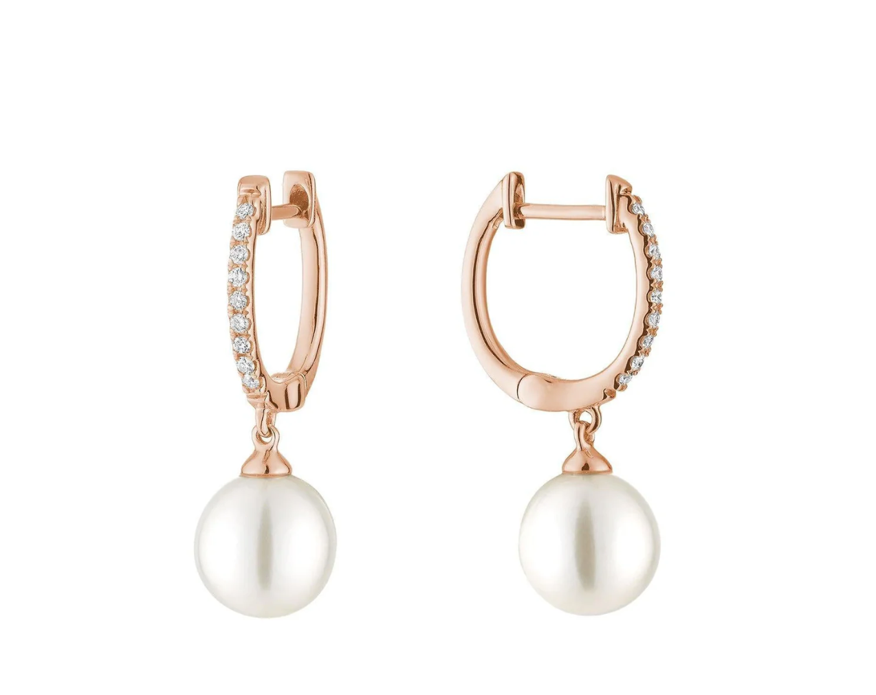 Cultured Pearl & Diamond Dangle Earrings