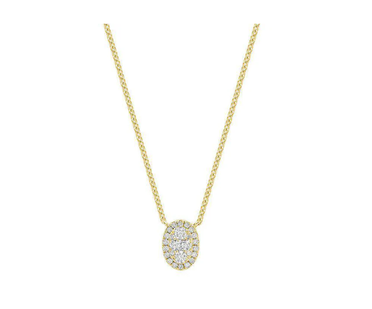 Oval Halo Illusion Diamond Pendant