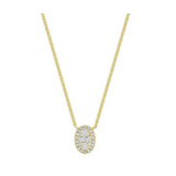 Oval Halo Illusion Diamond Pendant