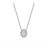 Oval Halo Illusion Diamond Pendant