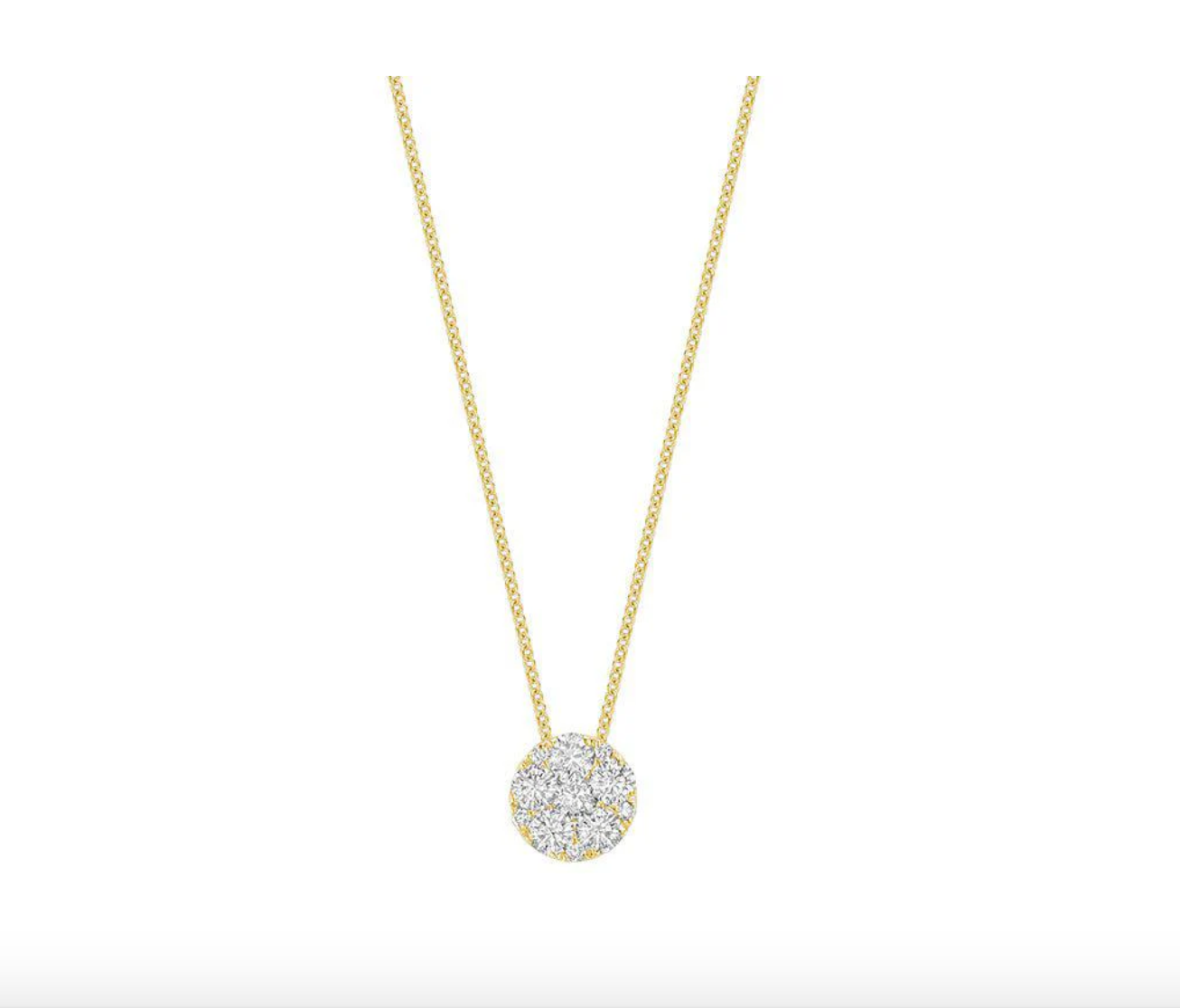 Round Illusion Cluster Diamond Pendant