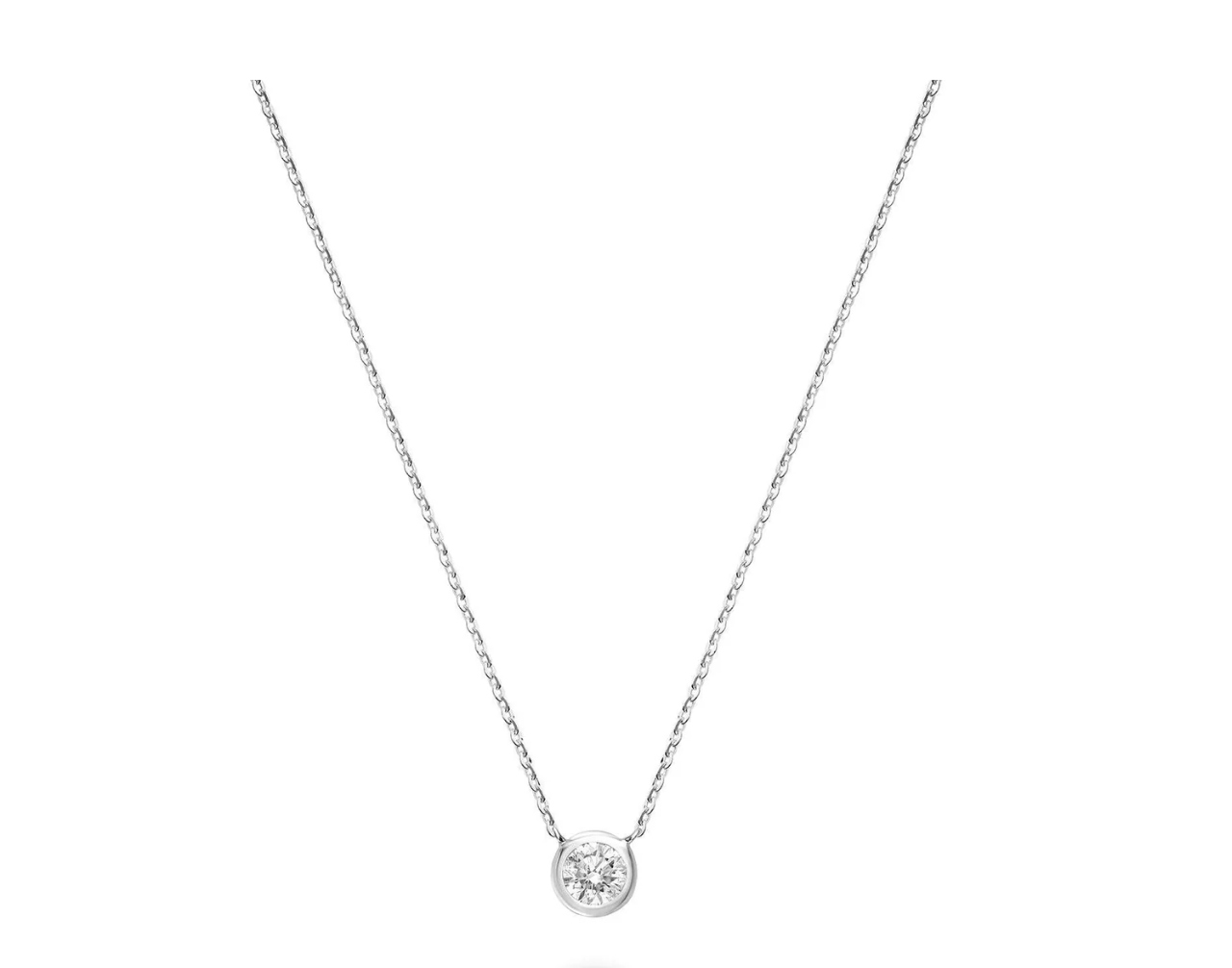 Bezel Set Diamond Necklace