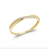 Dainty Criss Cross Diamond Ring