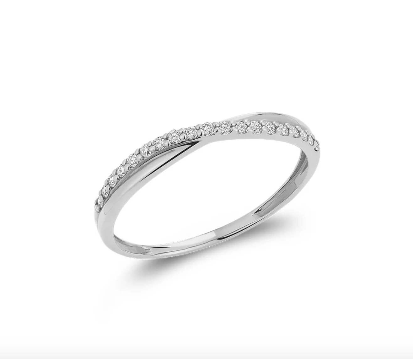 Dainty Criss Cross Diamond Ring