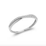 Dainty Criss Cross Diamond Ring