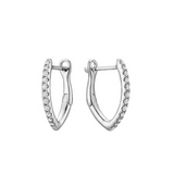 V-Shaped Diamond Loop Earrings