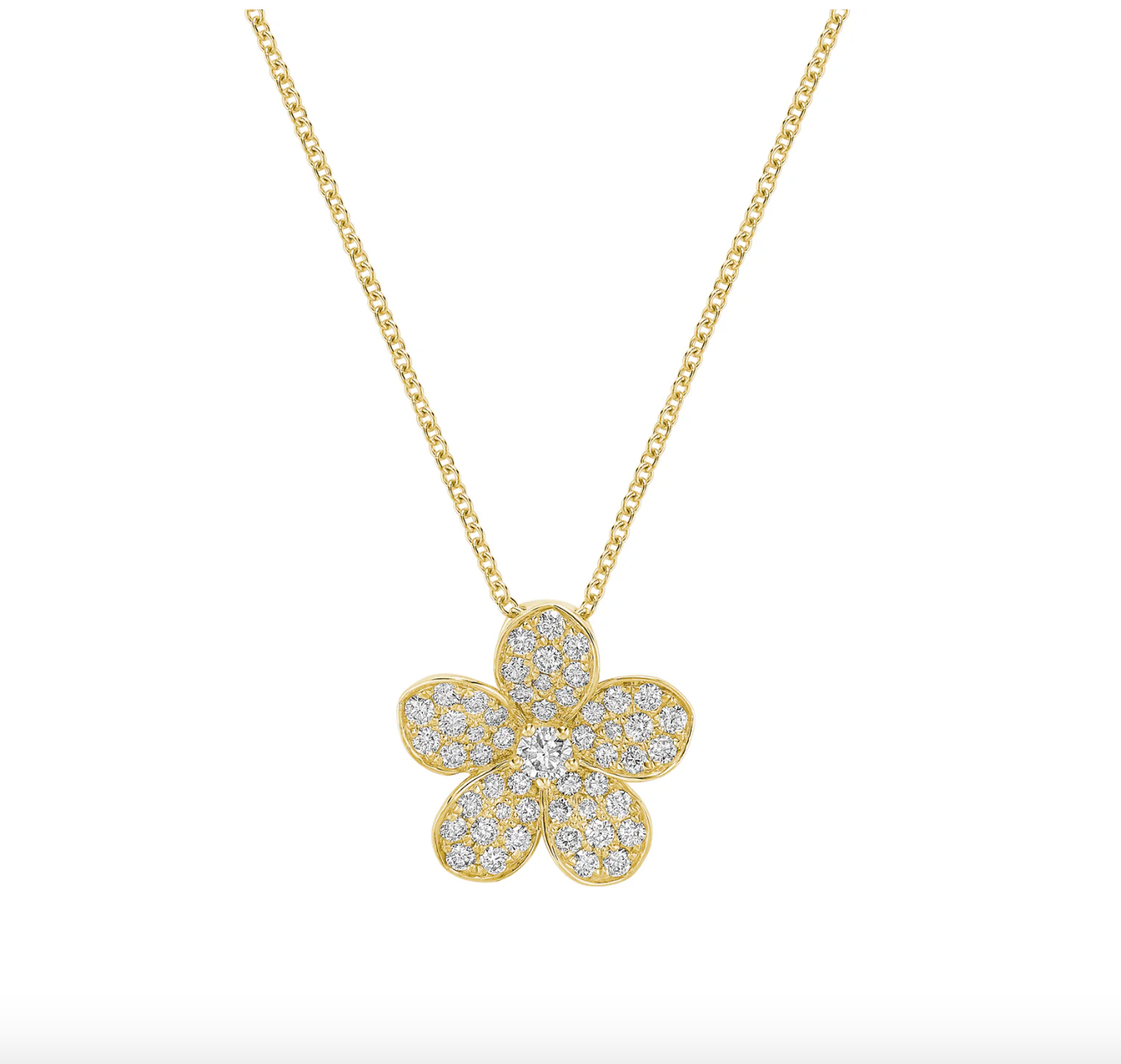Elegant Petal Flower Diamond Slider Necklace