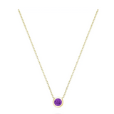 Bezel Set Precious Stone Necklace
