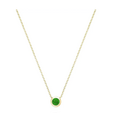 Bezel Set Precious Stone Necklace