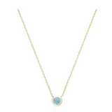 Bezel Set Precious Stone Necklace