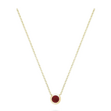Bezel Set Precious Stone Necklace