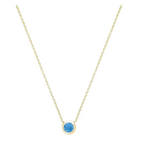 Bezel Set Precious Stone Necklace