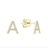 Initial Stud Earrings