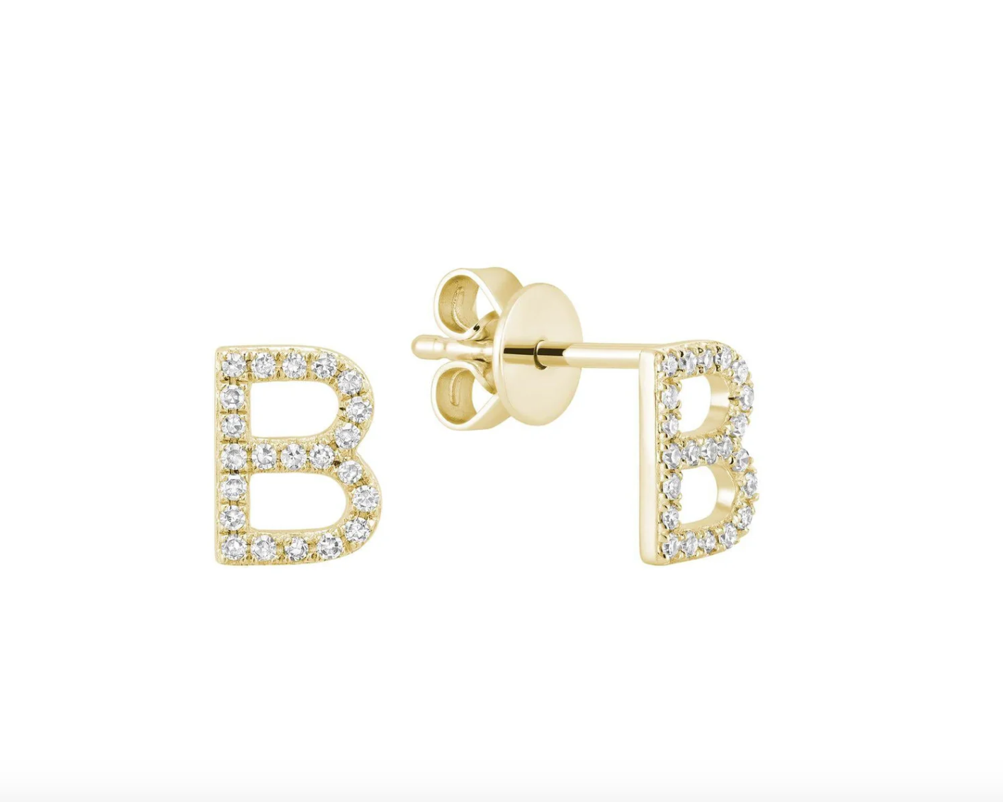 Initial Stud Earrings