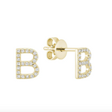 Initial Stud Earrings