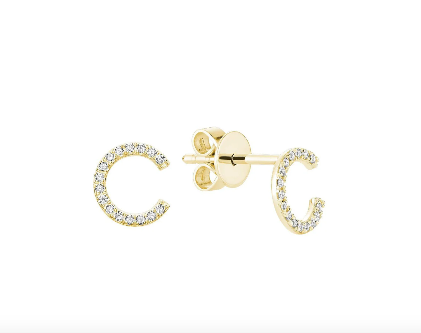 Initial Stud Earrings
