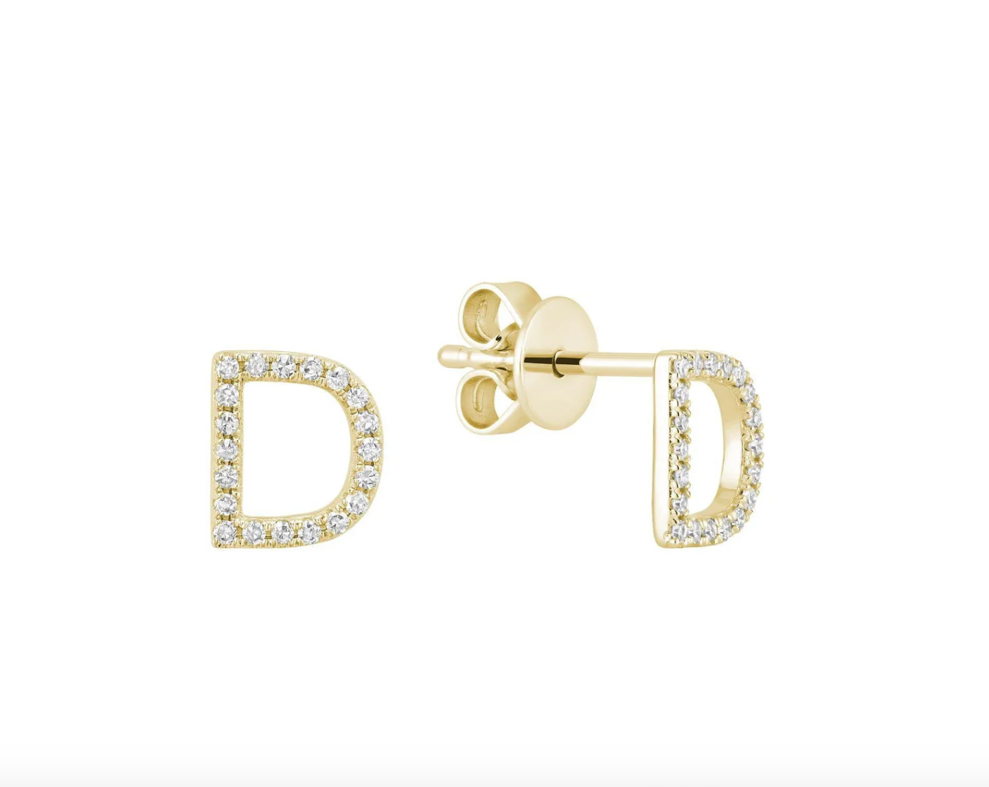 Initial Stud Earrings
