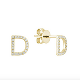 Initial Stud Earrings