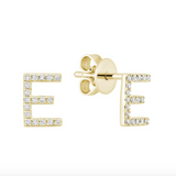 Initial Stud Earrings