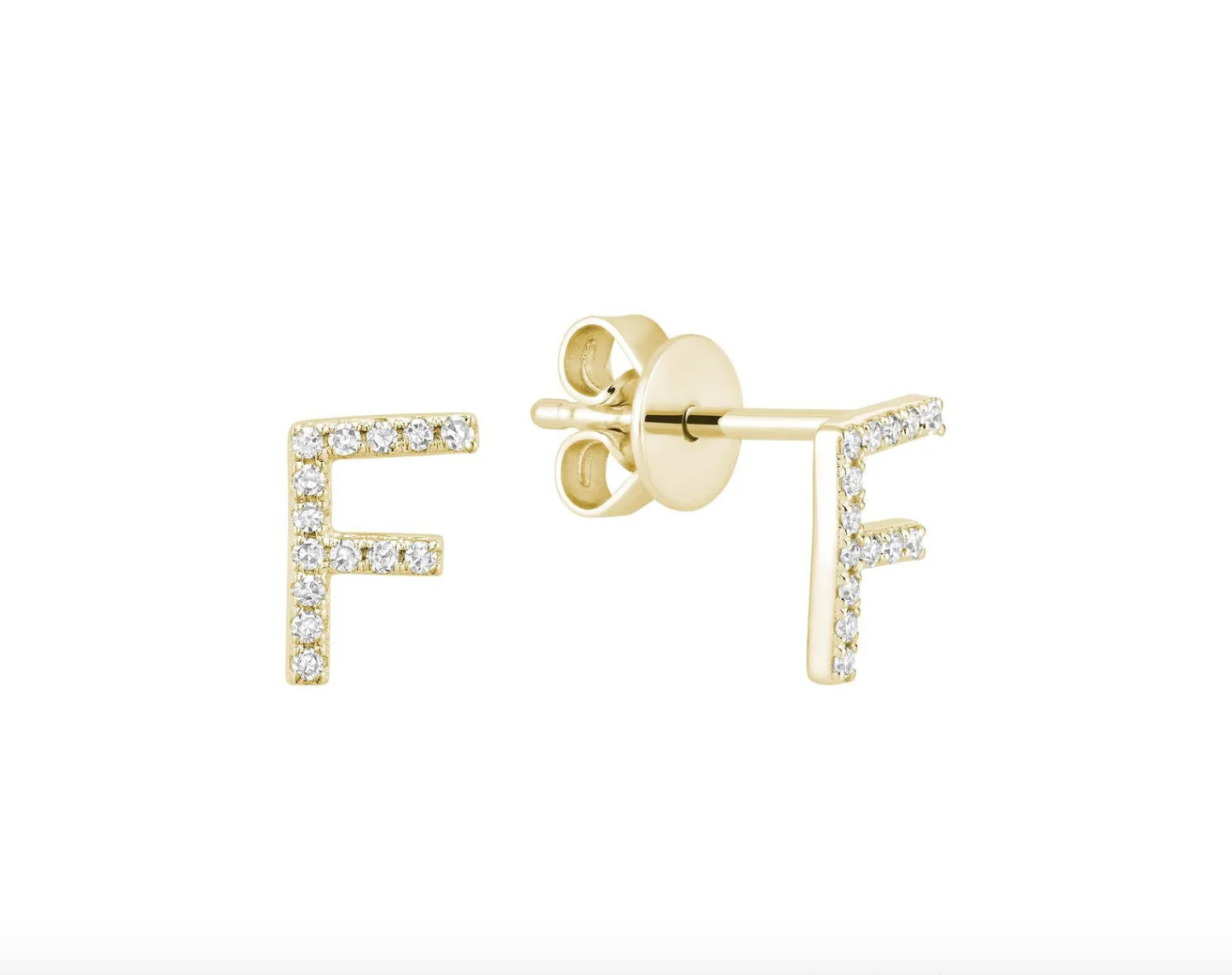 Initial Stud Earrings
