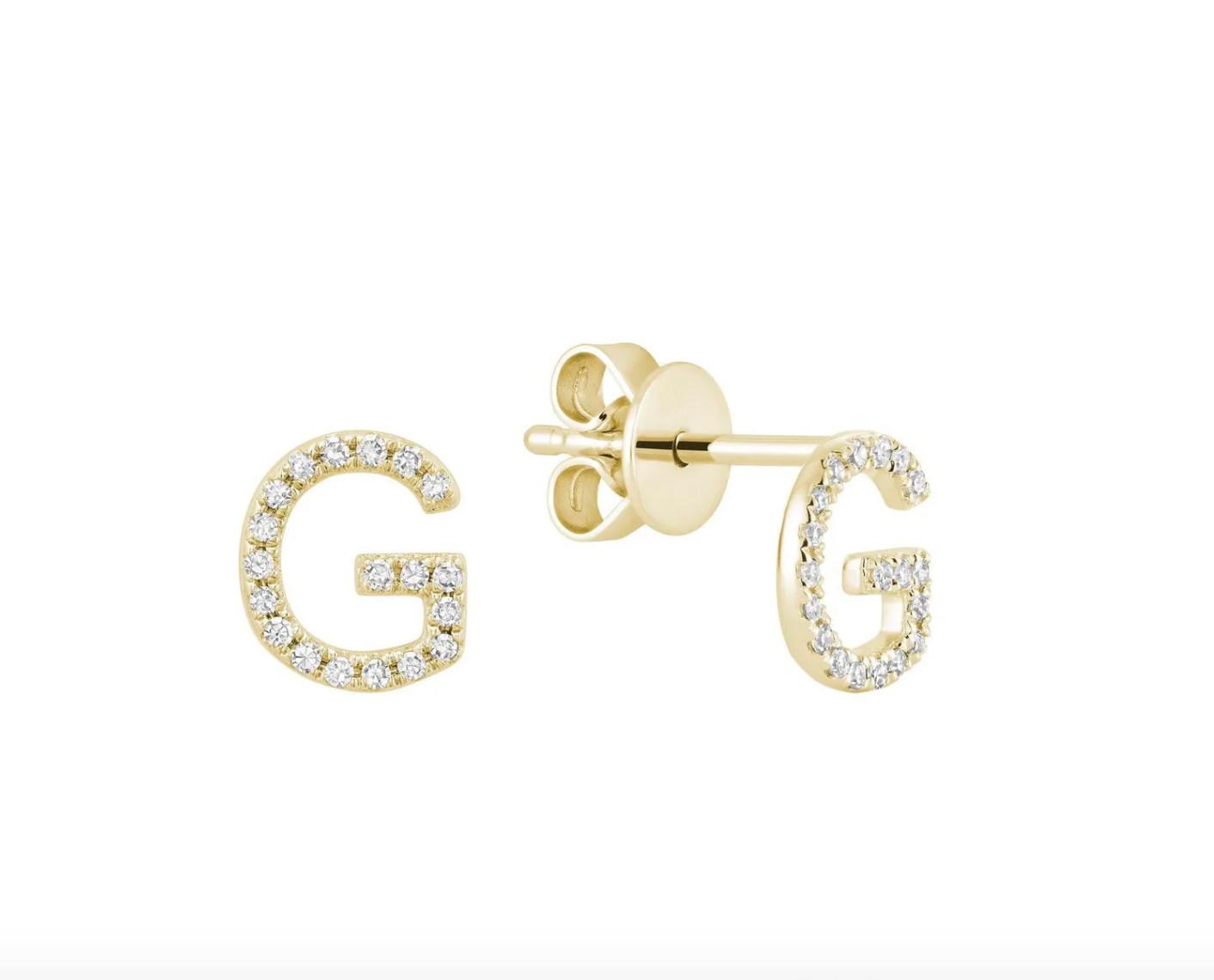 Initial Stud Earrings