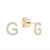 Initial Stud Earrings