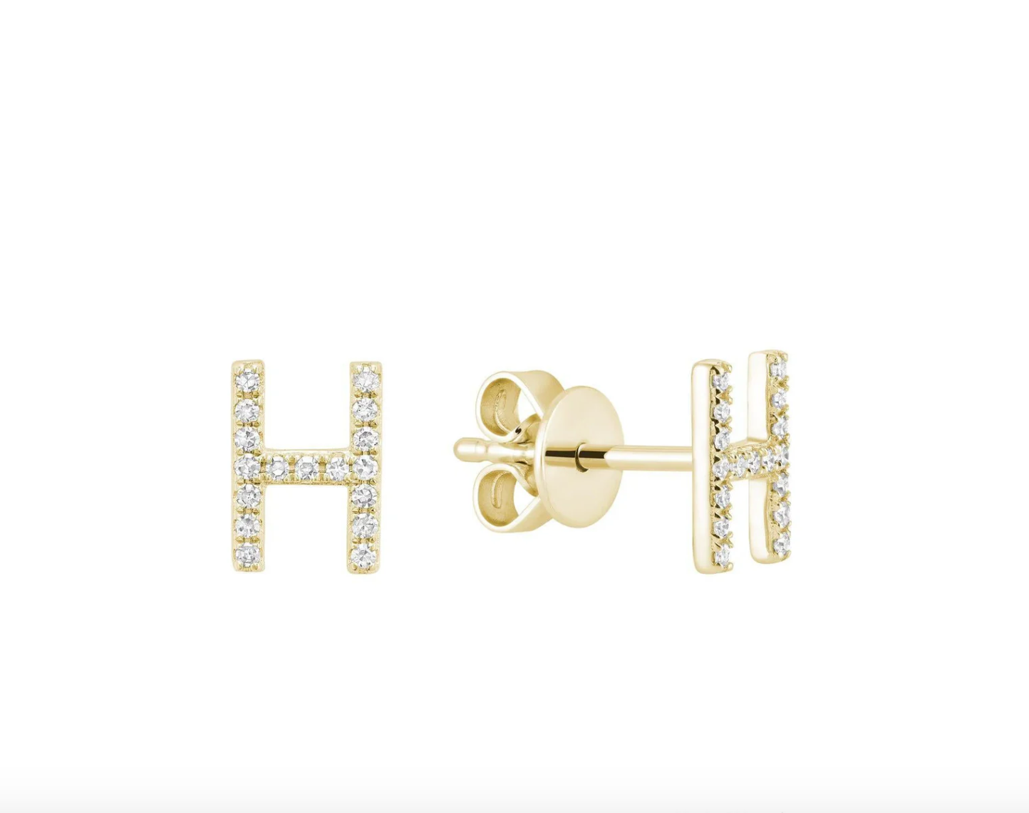 Initial Stud Earrings